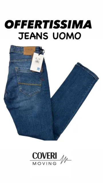 Jeans da Uomo Elasticizzati Slim Sportivi COVERI Denim Chiaro