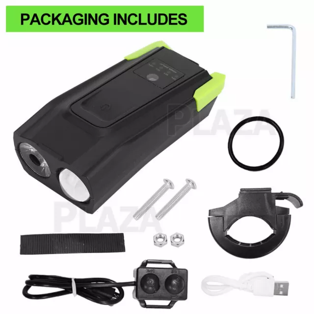 USB Rechargeable Bike Front Light MTB LED Mountain Bicycle Lamp W/ Horn 15000LM 3