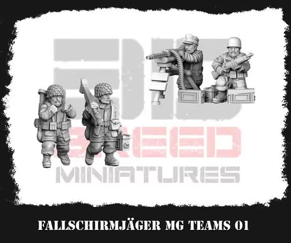 15mm WW2 German Fallschirmjäger Support Weapons 3D Printed. Flames Of War