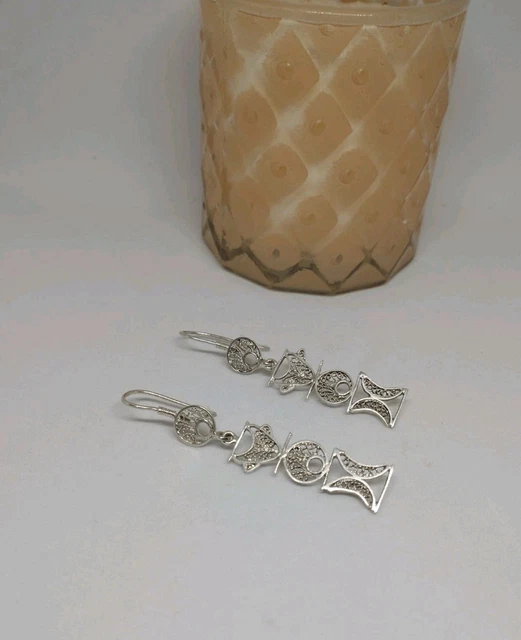 Boucles D'oreilles Créoles En Argent Filigrane - Aloalo - Marque SoaVani & Co - Neuf Sans Emballage