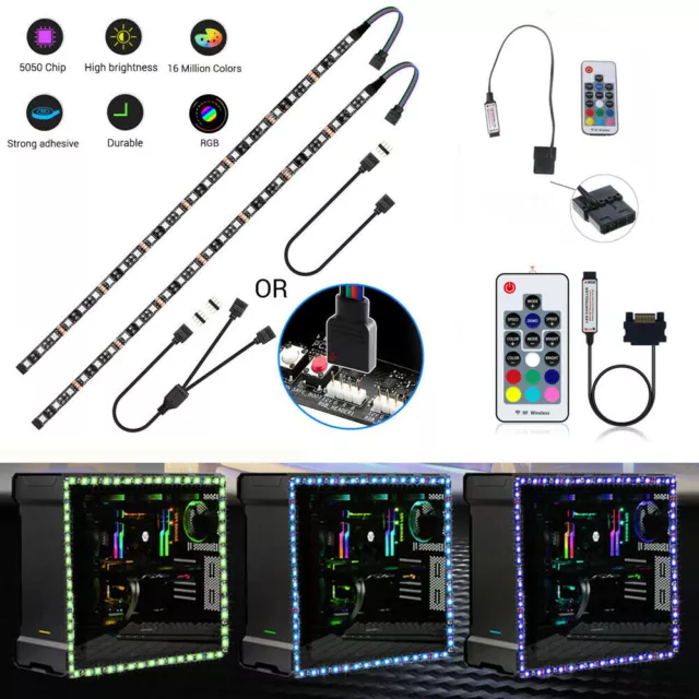 PC Gaming LED Strip Case Mood Light Gamer DIY lamp RGB for Aura Sync Dimmable DC