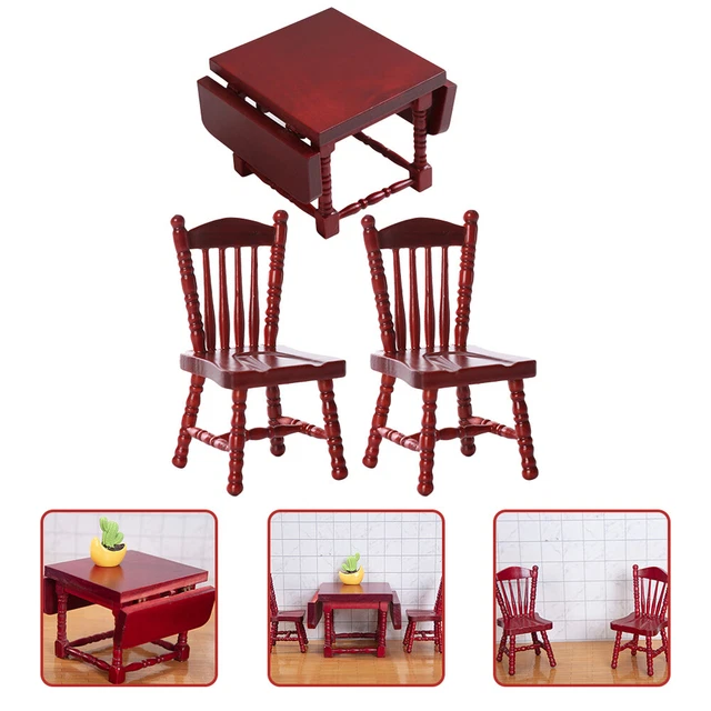 Tavolo da cucina in legno e modello sedia accessori casa miniatura casa delle bambole mini