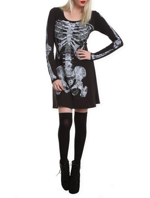 HOT TOPIC TEENAGE Runaway skeleton bones ribcage dress Small NWOT $25.99 -  PicClick