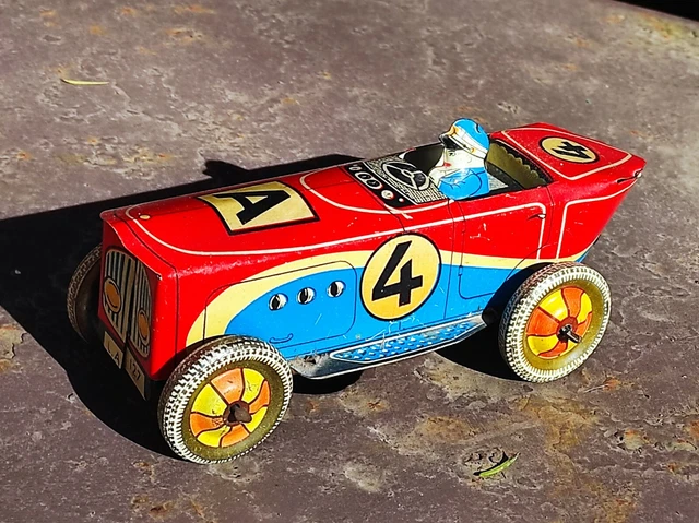 Ancienne Voiture à Friction Française Des Années 60 – Jouet En Tôle Vintage 28 Cm