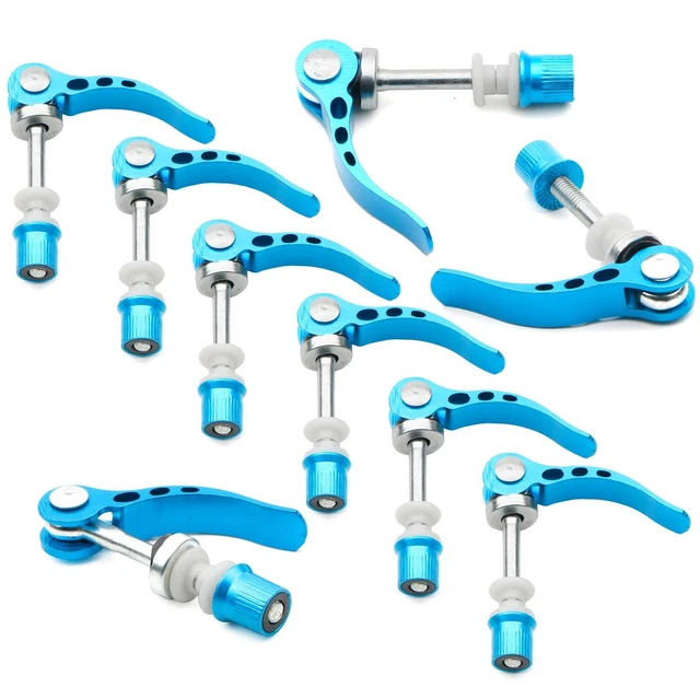 Blue Aluminum Alloy Bike Seat Clamp, M6 × 65mm Bicycle Binder Clamp Bolt Seat