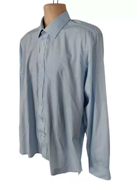 Mens Ted Baker Endurance Size 16.5 Collar Blue Long Sleeve Slim Fit Shirt Cotton 3