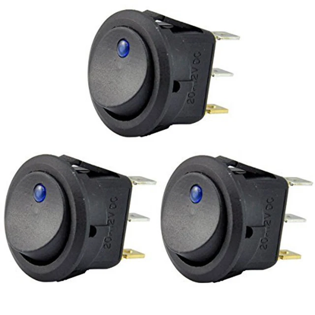 3pz 12V 20A Rocker Interruttore LED Luce SPST Controllo On-Off per Barche CaY4Q8