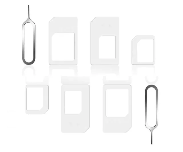 2 Pack Sim Card Adapter Set Nano, Micro & Standard Adaptors + Metal Ejector Tool