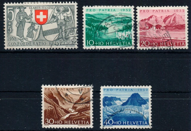Schweiz 1952 - "Pro Patria" MiNr. 570 bis 574 gestempelt