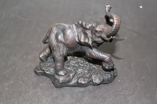 Franklin Mint African Elephant Bronze Statue Don Polland 1976 Item 2485