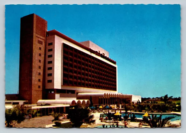 Pool View Hotel Hilton Rabat in Morocco 4x6" Vintage Postcard 0413