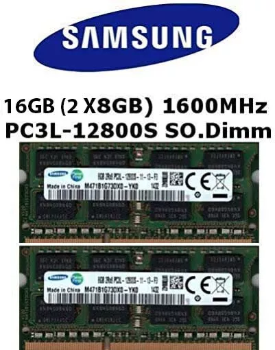 Samsung 16Gb 2x 8Gb Notebook Ram Memory DDR3 1600 Mhz 204 pin Memory Pc-12800s