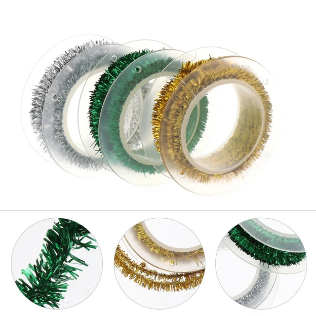 3 Pcs christmas tree tinsel garland Weihnachtsbaumband Verdrahtetes Sackleinenba