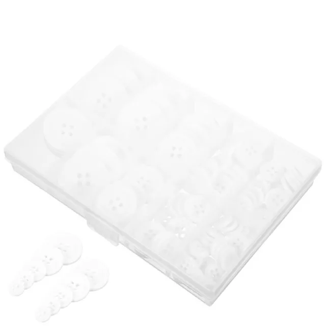 100 White Resin 4-Hole Round Sewing Buttons for DIY Crafts and Clothing-OW