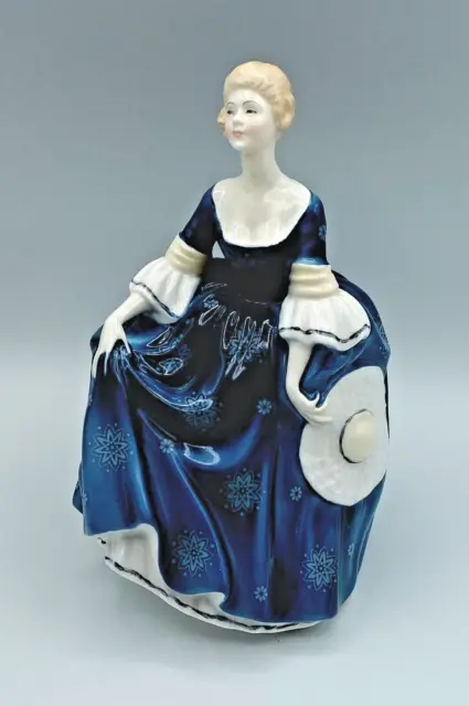 Vintage Royal Doulton Bone China Figurine Hilary HN 2335 England White & Blue