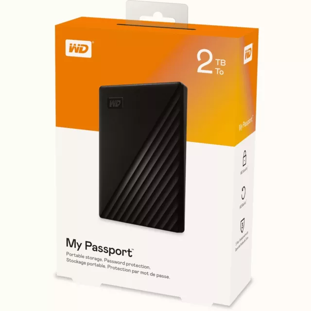 WD 2TB My Passport - Black Portable External Hard Drive