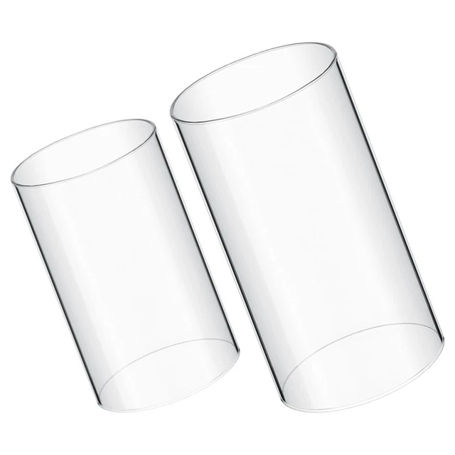 2Pcs Transparent Cylinder Candle Cover Candle Shade for Room Daily