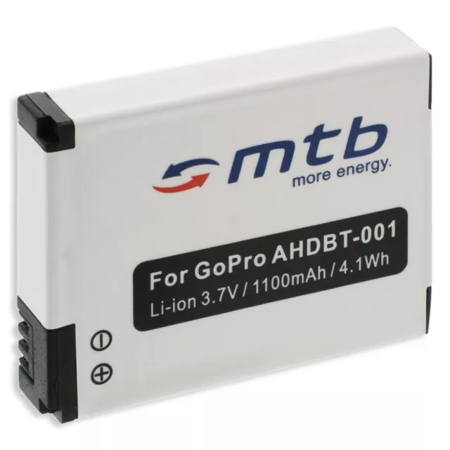 Batterie ABPAK-001, AHDBT-001 pour GoPro Hero 2 HD Outdoor Edition, Surf Edition