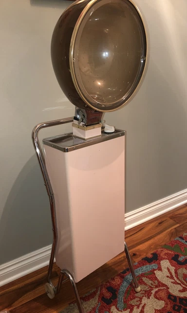 Vintage Sears & Roebuck Hair Dryer w/Stand on Wheels Pink USA Working 488-87033