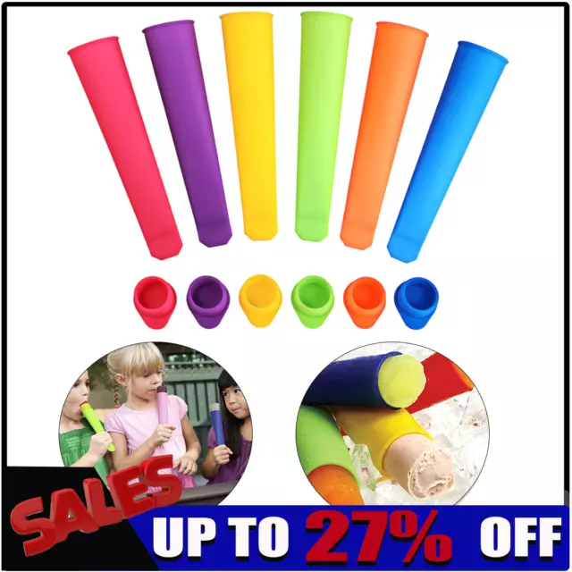 Silicone Ice Tube MoldIce Multicolour Summer Reusable Ice Lolly Pop With Lid