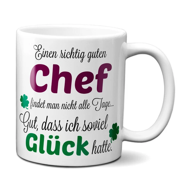 EINEN RICHTIG GUTEN Chef Kaffeetasse mit Spruch Geschenk Bester Chef