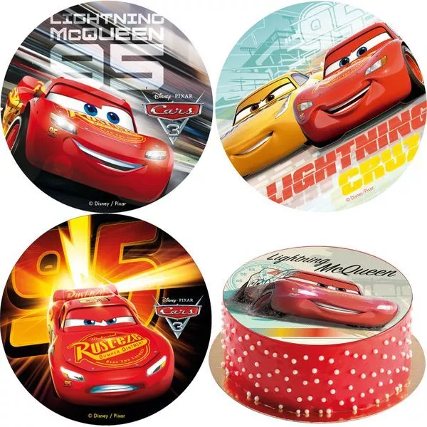 Disney Cars Tortenaufleger Autos Kindergeburtstag Party backen Kuchen Torte Set