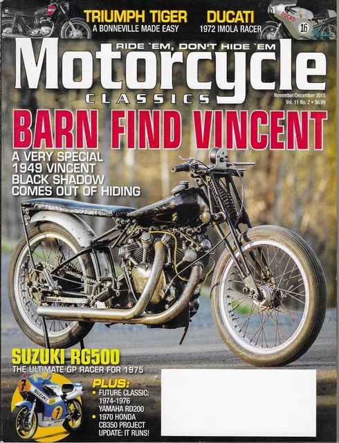 MOTORCYCLE CLASSICS MAGAZINE November/December 2019 Kawasaki