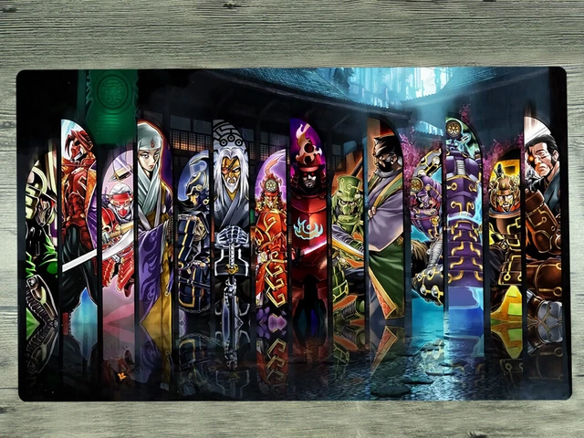YuGiOh Playmat Six Samurai Deck TCG CCG Pad Trading Card Game Mat Free Bag