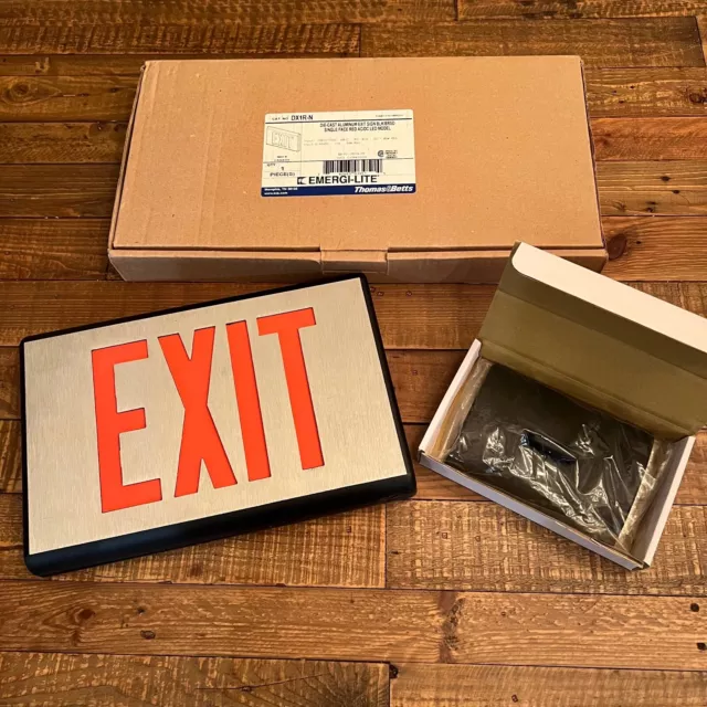 EXIT SIGN Thomas Betts EMERGI-LITE DIE CAST Aluminum 120/277 DX1R-N Red LED *NEW