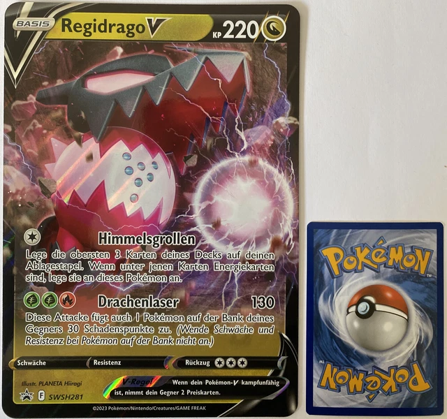Pokemon Regidrago V | XXL Jumbo Karte | Deutsch SWSH281 Promo | Near Mint