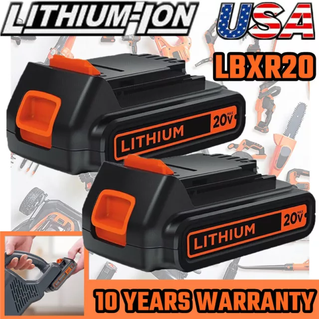 1.5Ah 2Ah 20V for Black and Decker 20 Volt MAX Lithium LBXR20 LB20 LBX20 Battery