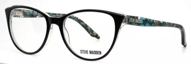 STEVE MADDEN Saami Black Laminate Womens Cat Eye Eyeglasses 53-17-140 B:42