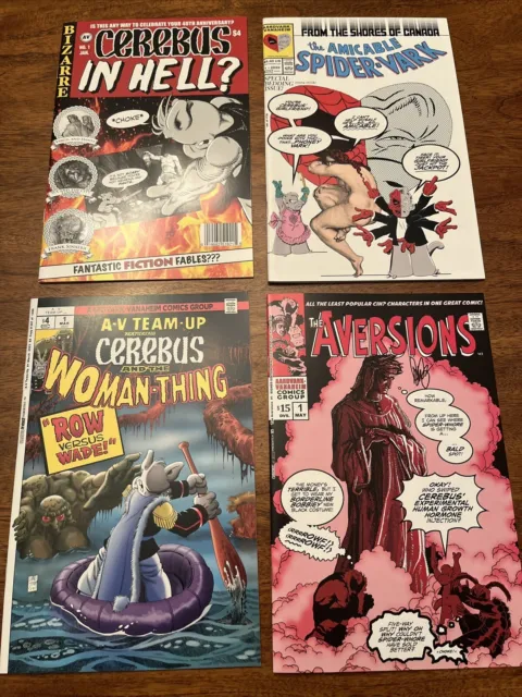 Cerebus Lot In Hell, Spidervark, Woman thing, Aversions SIGNED