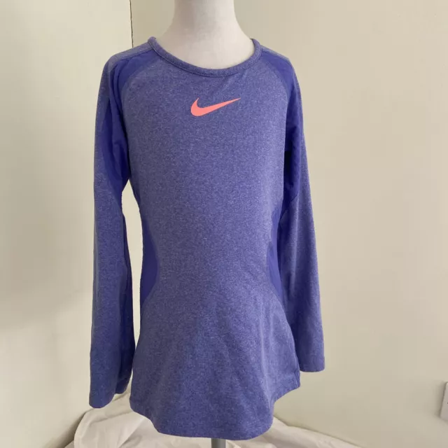 Girls Age S (8-9) Nike Dri-fit Long Sleeved Sports Top Athletics Running Sport