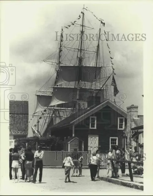 1986 Press Photo Sails of the Charles W. Morgan ship at Mystic Seaport