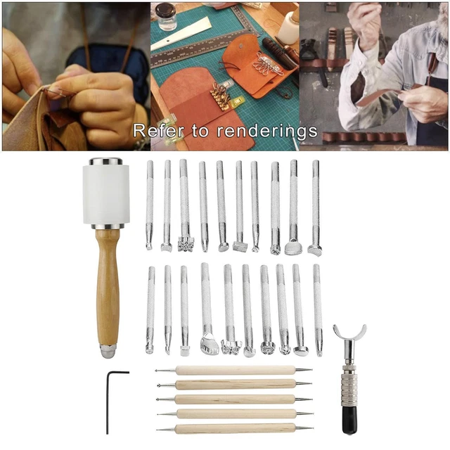 27 Stück Leder Stempel Werkzeuge, Leder Schnitzerei Set, Handwerk Zum Selbermachen Schnitzen für