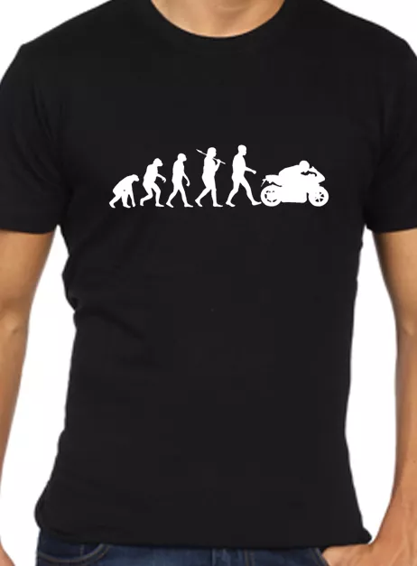 Biker t shirt funny mens evolution gift present rider motorcycle bike