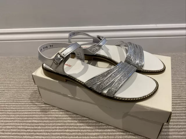 NEW RUSSELL Bromley Girls Sliver Glitter Sandals Leather EU 37 SHIMMER BNIB 25.00 PicClick UK