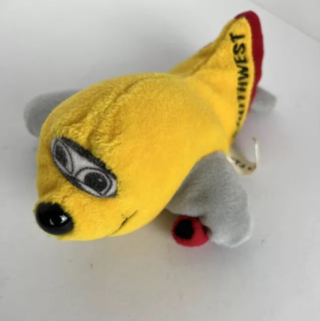 Southwest Airlines Promotional Beanbag Plush Stuffed Plane 8" TJ Luv Yellow Toy