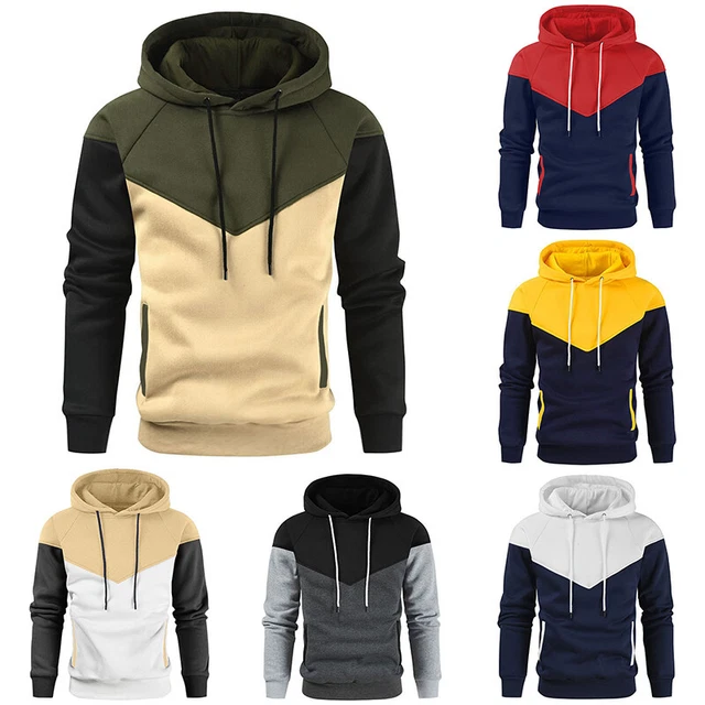 Uomo Felpa con Cappuccio Tuta da Ginnastica Manica Lunga Maglione Sport Giacca