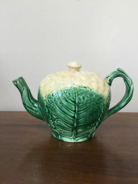 Antique ETRUSCAN Majolica GRIFFIN SMITH & HILL Cauliflower Teapot (A)