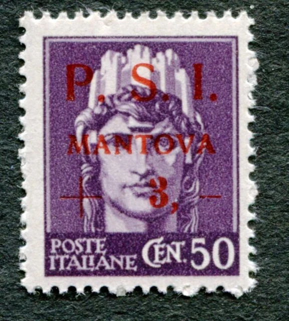 PSI MANTOVA 50c Italy - FIRST CITY ISSUE after FALL OF FASCISM, MNH/OG 1945 (52)