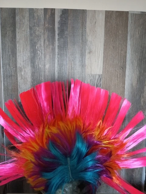 Rave Punk Rainbow Mohawk Wig Halloween Cosplay Party
