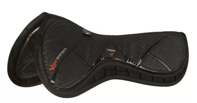 LeMieux Twin Sided X-GRIP Silicone Grip Suede Memory Foam Low Profile Half Pad