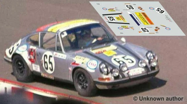 Decalcomanie Porsche 911 S Le Mans 1967 1:32 1:43 1:24 1:18 Slot Calcas