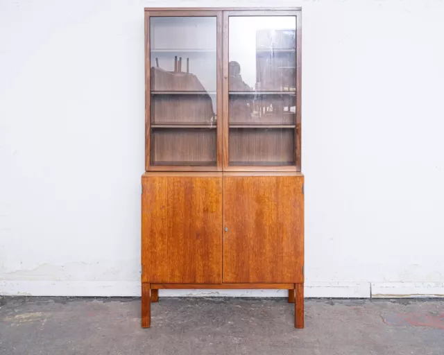 Mid-Century Teak Glass Display Cabinet / Bookcase DELIVERY AVAILABLE