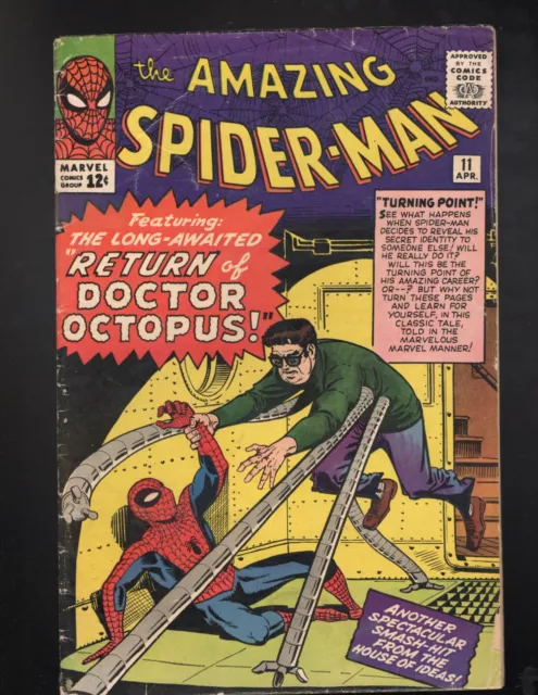 Amazing Spider-Man 11 Doc Ock 1963 Ditko art Panel Clipped Doesn’t Effect Sty