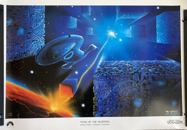 Star Trek Voyager Sting of the Scorpion Lithograph SIGNED Michael David Ward COA