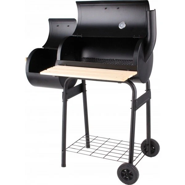 BBQ Holzkohlegrill Barbecue Smoker Grill Grillwagen Standgrill mit Thermometer