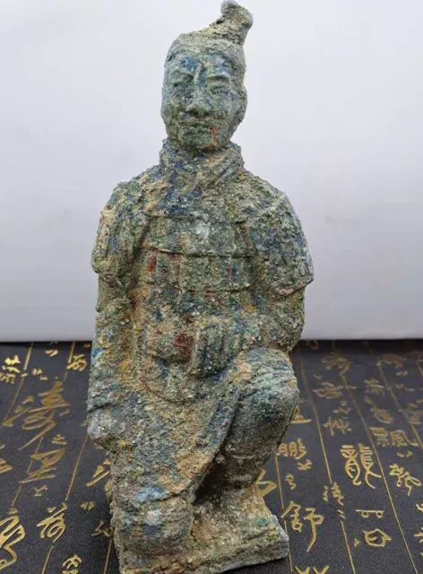 Antique Statues Terracotta Warriors Soldier Bronze Patina Statue dynasty;